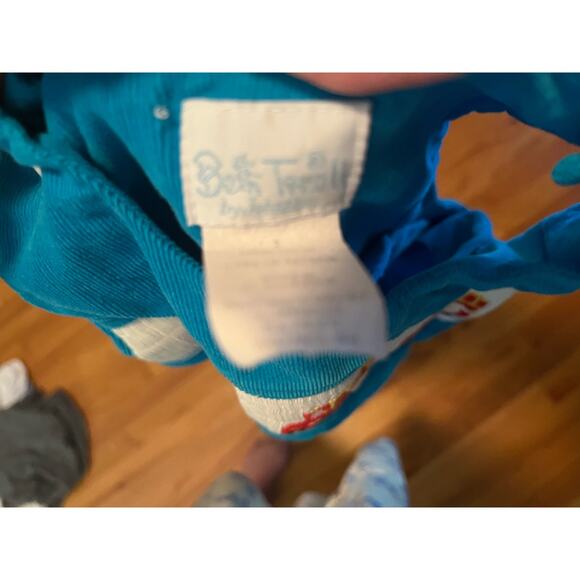 Beth Terrell bright blue corduroy john john with smocked bodice fire trucks 2 - Picture 3 of 3